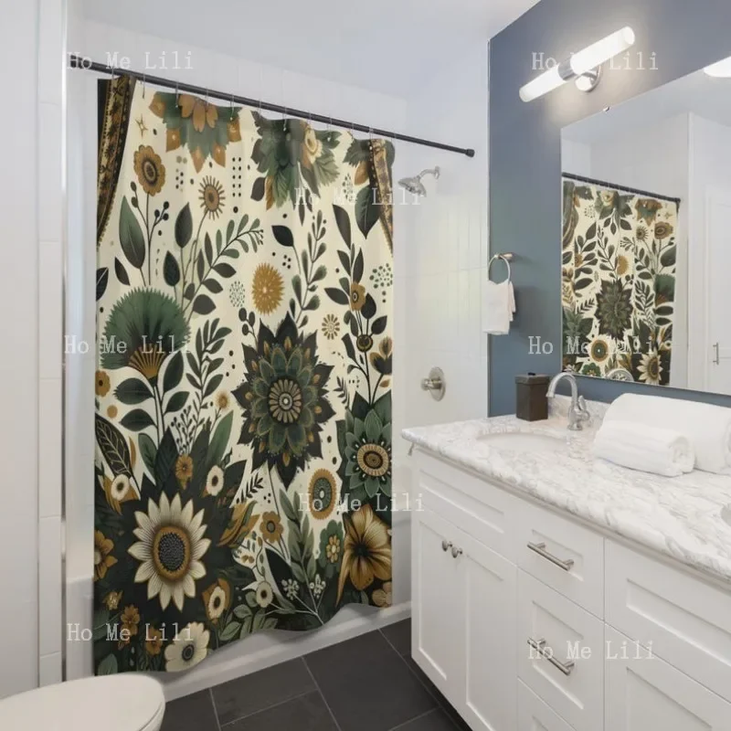 

Бохо цветочный принт богемный цветок зеленый цветочный занавеска для душа предметы первой необходимости для ванной комнаты отличный подарок на новоселье