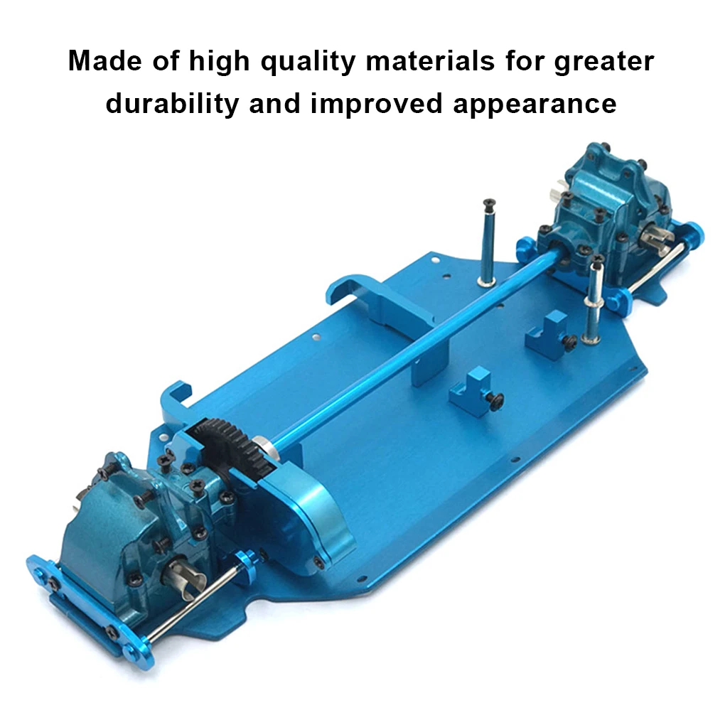 Reemplazo del Kit de caja de cambios de modificación diferencial de placa inferior de Metal de coche de Control remoto 1/14 para WLtoys 144010 144001 144002