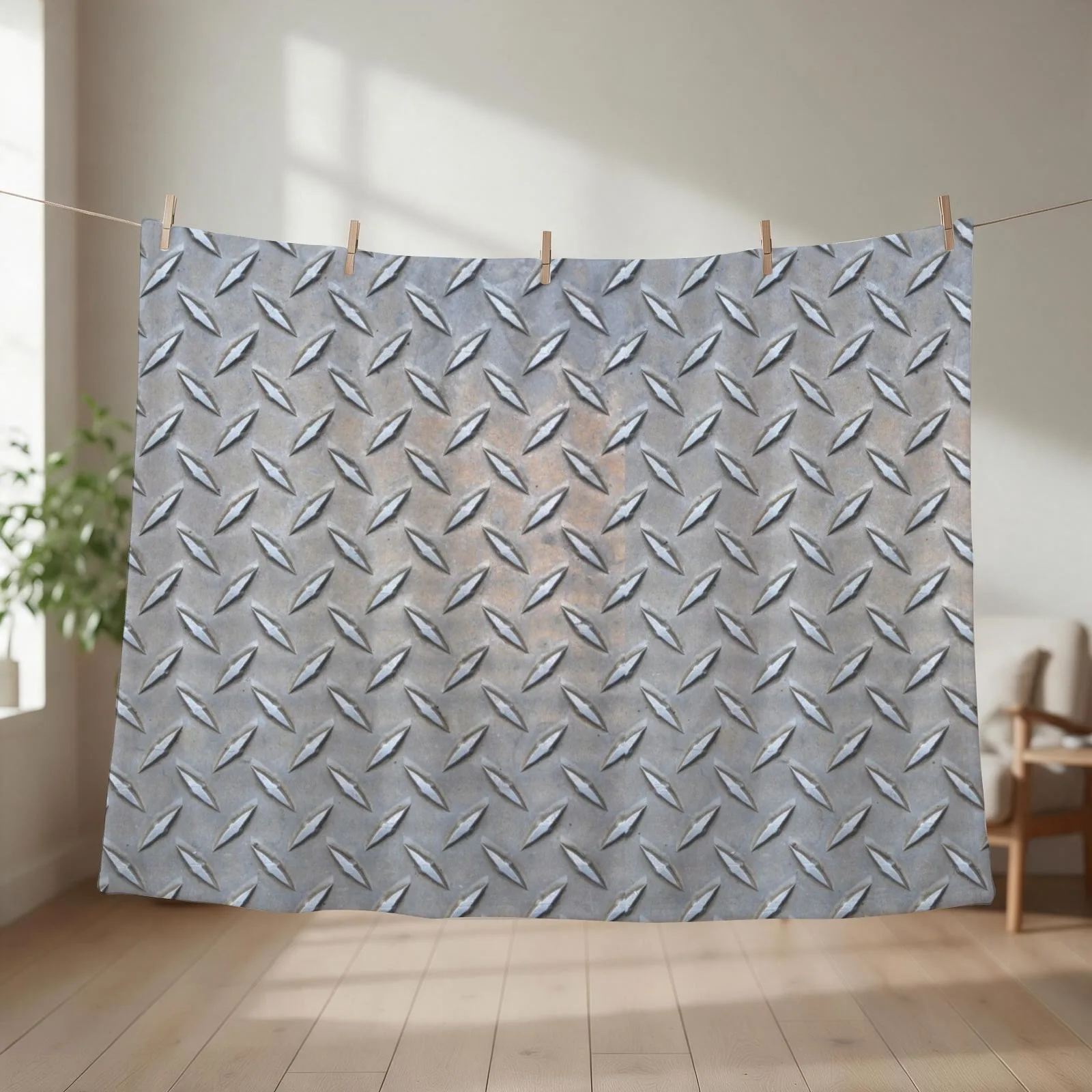 Diamond Plate - Stainless Steel Throw Blanket Tourist Luxury Brand blankets ands sofa bed Blankets