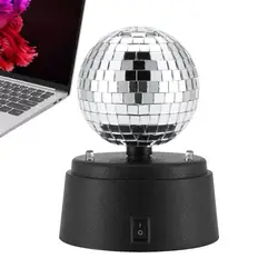 Mirror Disco Ball Light Disco Ball Night Light Small Battery Powered Dance Stage Light Mirror Disco Ball Party Decoration Light