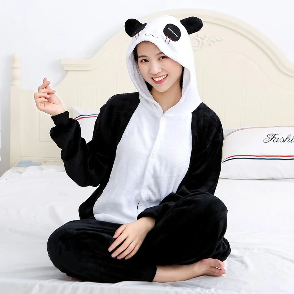 Jongen Meisje Pyjama Kinderen Unisex Pijamas Vrouwen Kugurumi Winter Cartoon Animal Cosplay Pyjama Onesies Mannen Panda Nachtkleding Overall