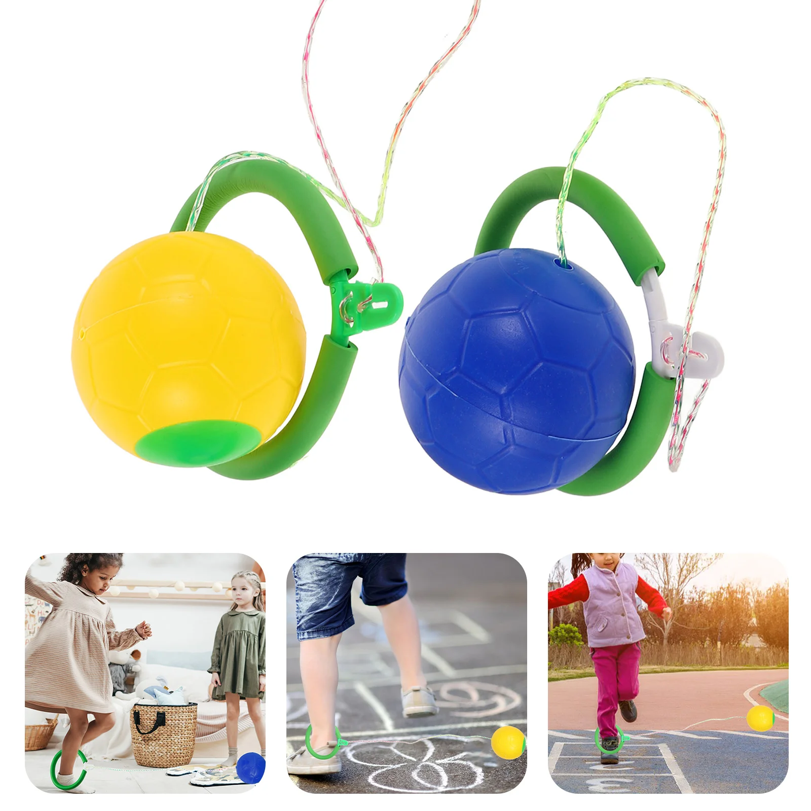 

2 Pcs Bouncing Ball Jump Rope for Kids Ankle Skip It Pp Balls Child Fitness Outdoor