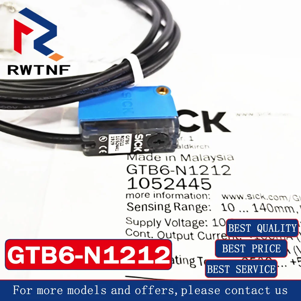 Capteur de type laser à réflexion diffuse, interrupteur photoélectrique carré malade GTB6-N1212 authentique, stock d'entrepôt 100% original