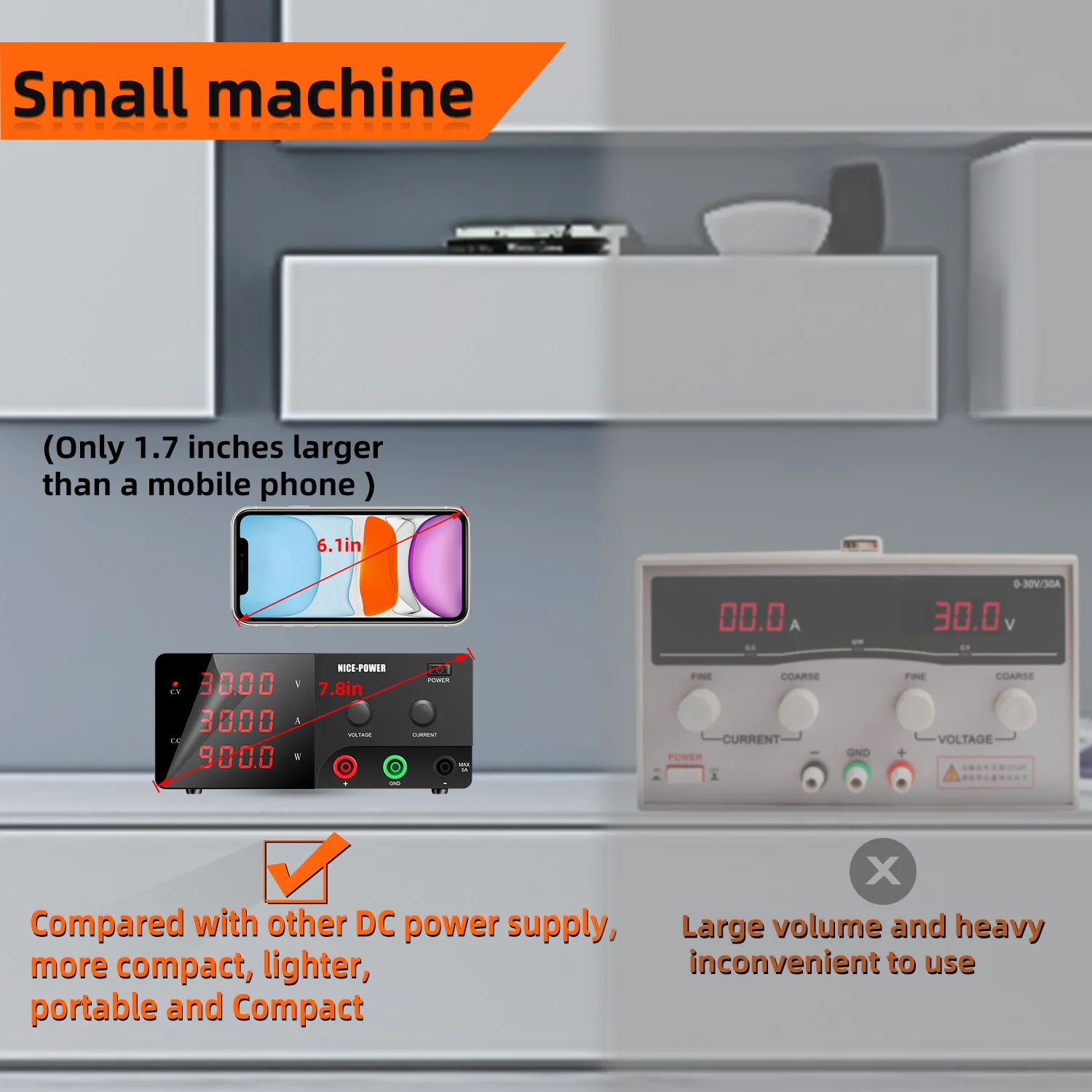 Imagem -04 - Nice-power 900w 30v 30a 20a 60v 10a 60a Ajustável dc Fonte de Alimentação 100v 5a Laboratório Fonte de Comutação Regulador de Tensão ac 220