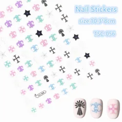Newest TSC-056 cross series 3d nail art sticker nail decal stamping export japan designs rhinestones