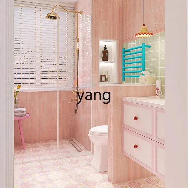 LTT washstand rock slab seamless ceramic integrated basin dopamine cream wind bathroom cabinet combination