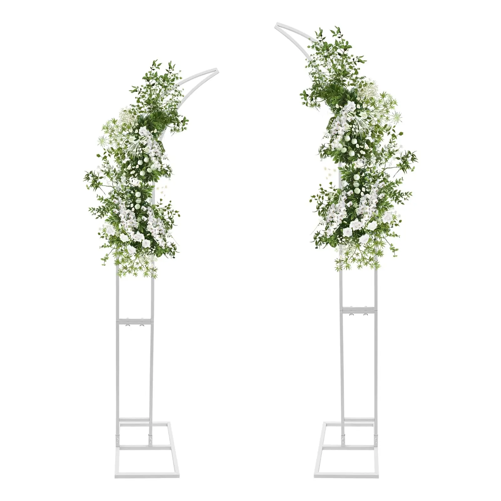 

Set of 2 Curved Wedding Arch Backdrop Stands, 6.9ft & 6.2ft Wedding Arched Brackets, Half Moon Metal Arch Stand for Weddings