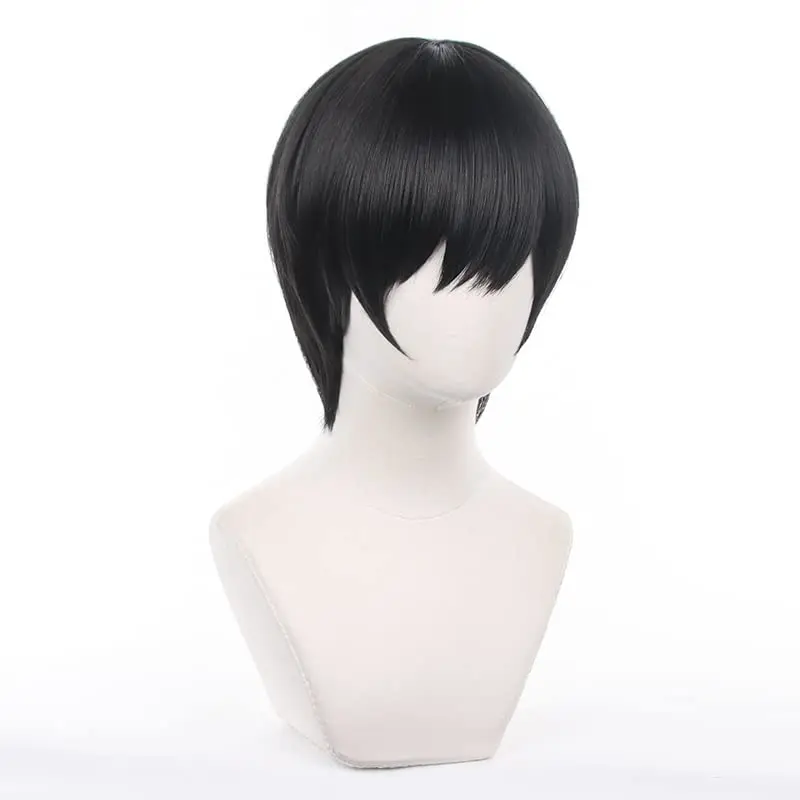 Anime Cosplay Wig Chainsaw Man Yoshida Hirofumi Cos Role Playing Short Black Men's Costume Wigs with Cap Wig for Party Halloween