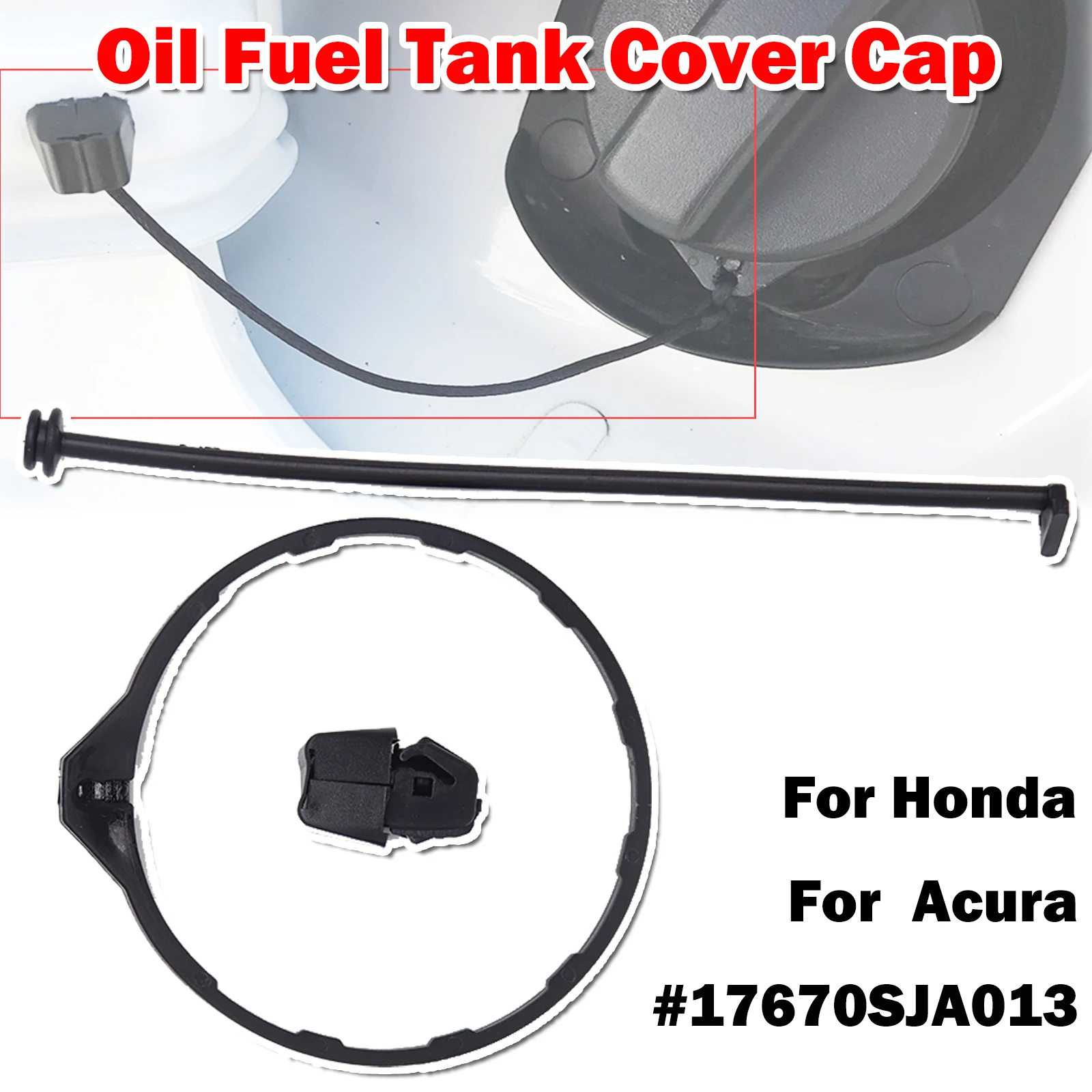 

For Honda Accord 8th 9th 2008 - 2017 Insight Jazz Fuel Tank Petrol Cap Filler Cord Tether Rope Ring Strap Band Clip For Acura