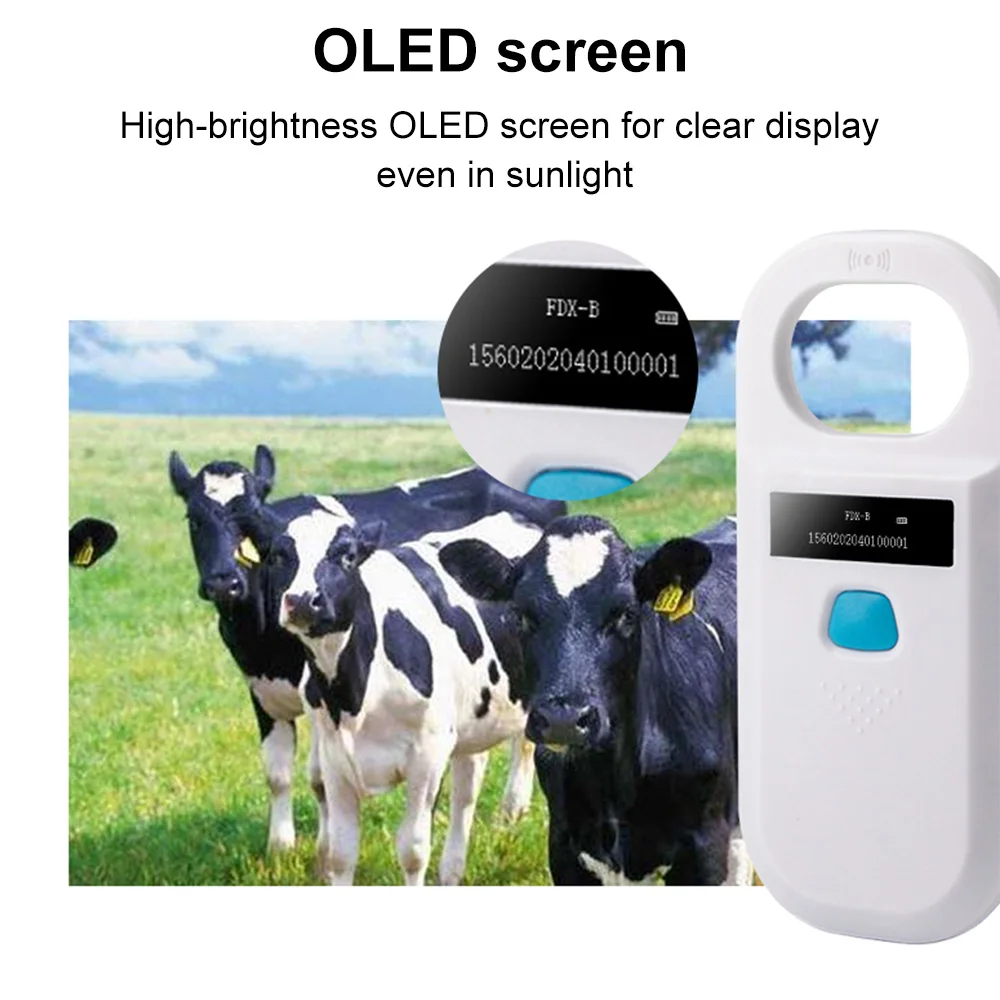 134.2khz Animal Tag Reader Microchip Handheld Identifier  ISO11784/5 FDX-B Microchip Readers For Animals