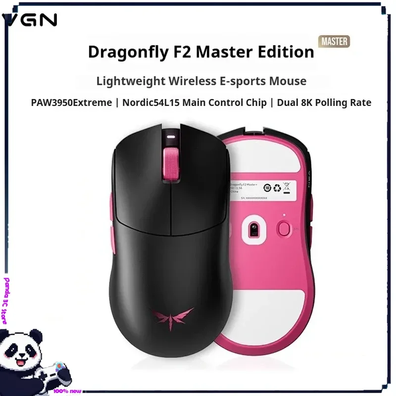 

Беспроводная игровая мышь VGN F2 Master+ Paw3950, 8k, трехрежимная, легкая, долговечная, для киберспорта, Valorant, аксессуары для ПК, ноутбуков