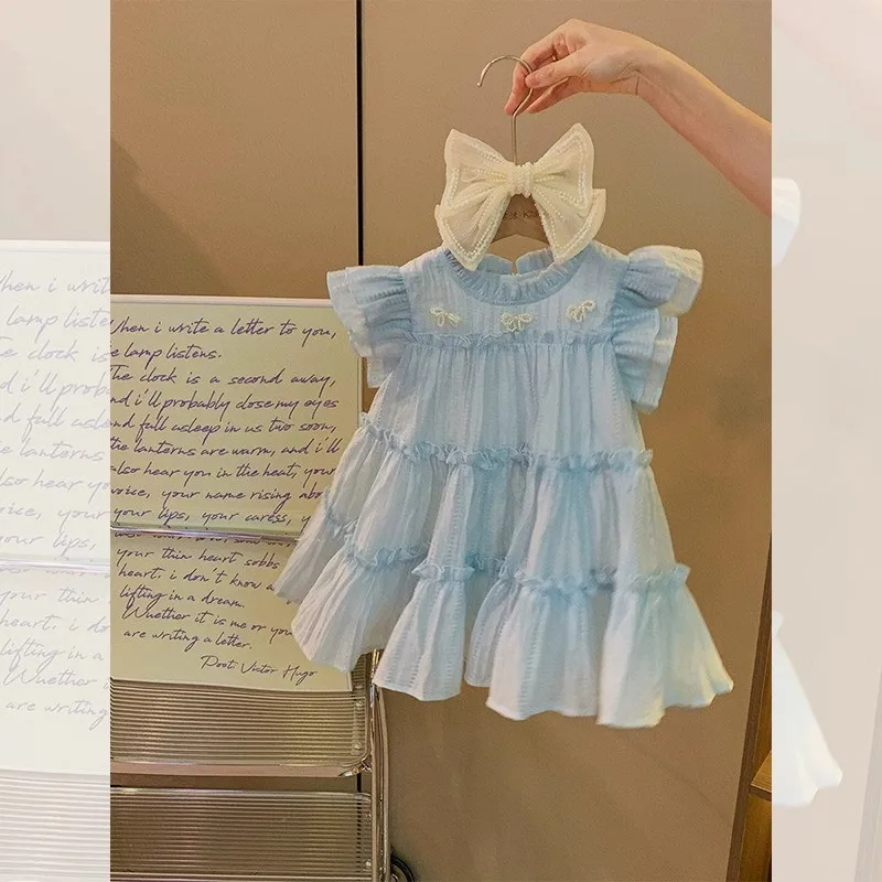 Princess Vest Dress for Girls Summer New Arrival Children's Baby Trendy Tulle Dress Fashionable Kids Clothing