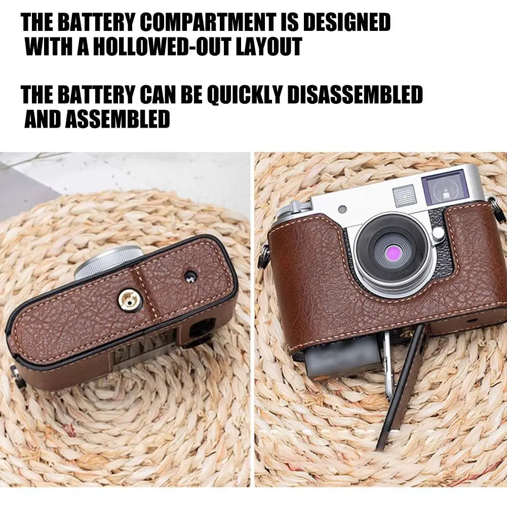 Étui de protection en cuir pour Fuji x-half, coque de protection avec dragonne, accessoires pour photographe