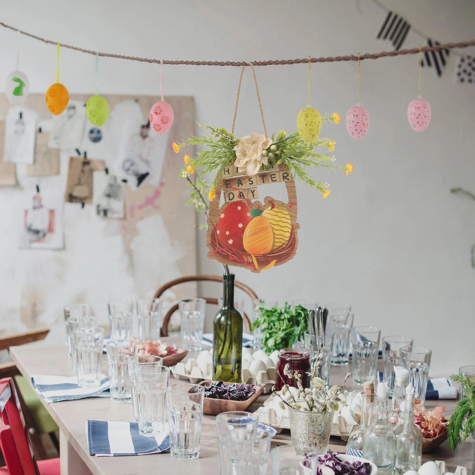 

Easter Door Hanging Decoration Material Easy Hanging Ornament Front Door Sign Wall Decor Festival Home Pendant