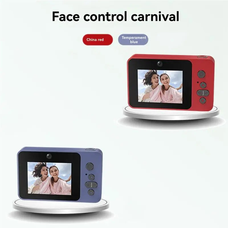 Aug. 2.4IN Retro CCD Digital Camera 8X Zoom Video Shooting Vlog Camera Supports MP3 Music Playback Full/Semi Mirror Design