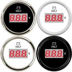 52MM Gauge Voltmeter 8-32V  Marine Volt Meter Auto Voltmeter Universal Voltage Boat Automobile With Red Backlight 12V 24V