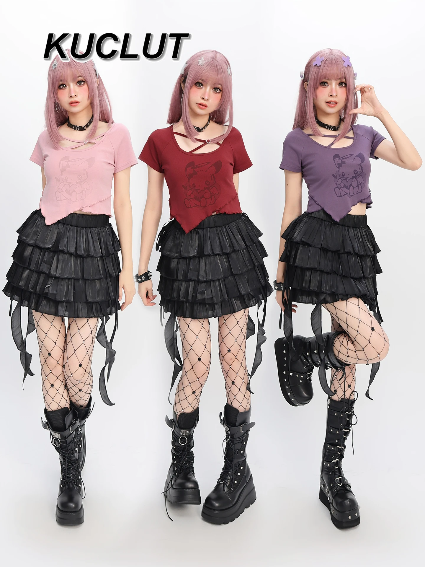

Women's Tops Irregular Casual T-Shirt Sweet Cool Simple Short Sleeve Top Summer Y2k Style Fashion Crew Neck Tshirt Femme