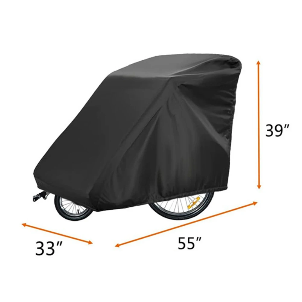 Bicy Trailer Cover Waterproof Oxford Fabric with PU Coating Windproof For Single Double Dog Trailers Size 55x33x39 Inches
