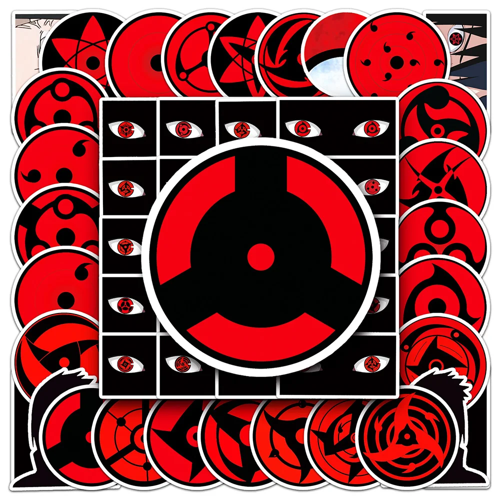 10/30/50pcs Anime NARUTO The Sharingan Stickers for Kids DIY Graffiti Skateboard Luggage Laptop Waterproof Cool Sticker Decals