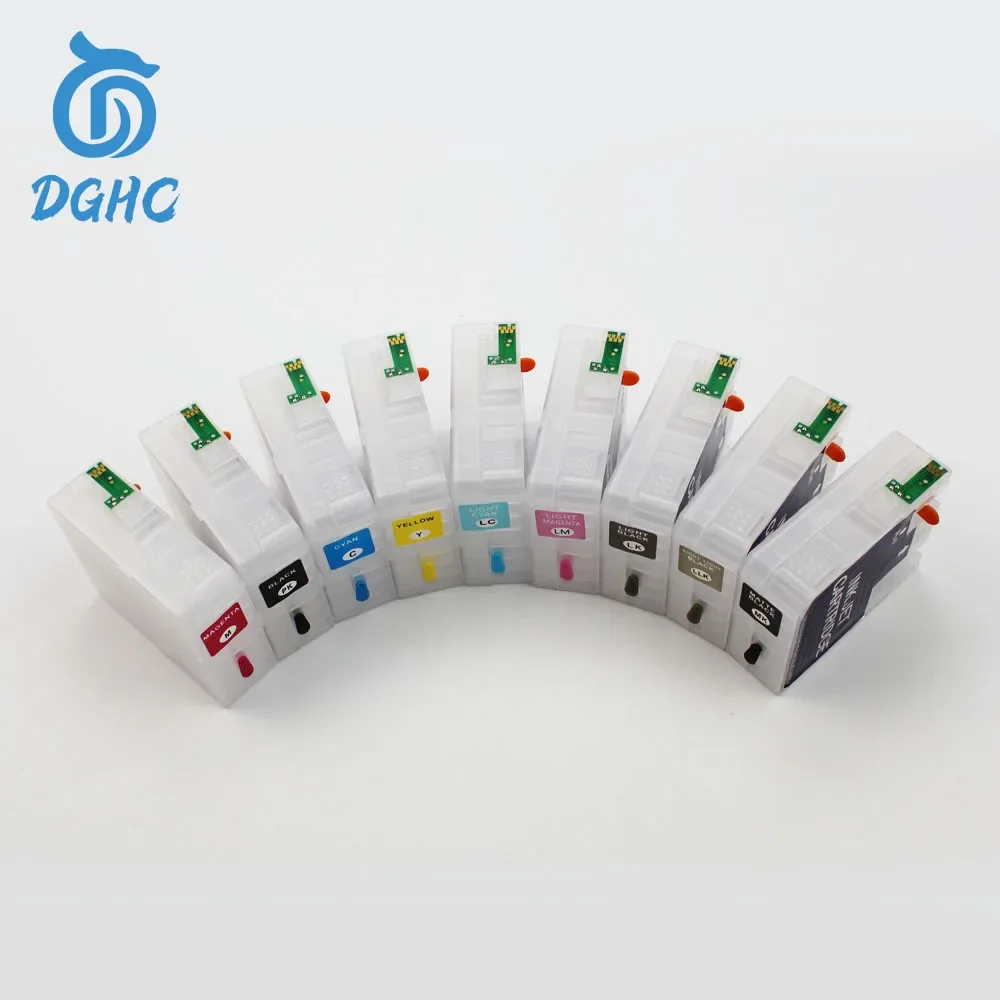 

9pcs 80ml/pc Empty refillable ink cartridge with ARC chip sensor for Epson 3800 3850 3880 3890 3885 3880C printer