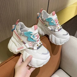 Women High Platform Sneakers Tenis Feminino Spring Mixed Colors Sport Shoes Woman Sneakers Breathable Leather Casual Shoes