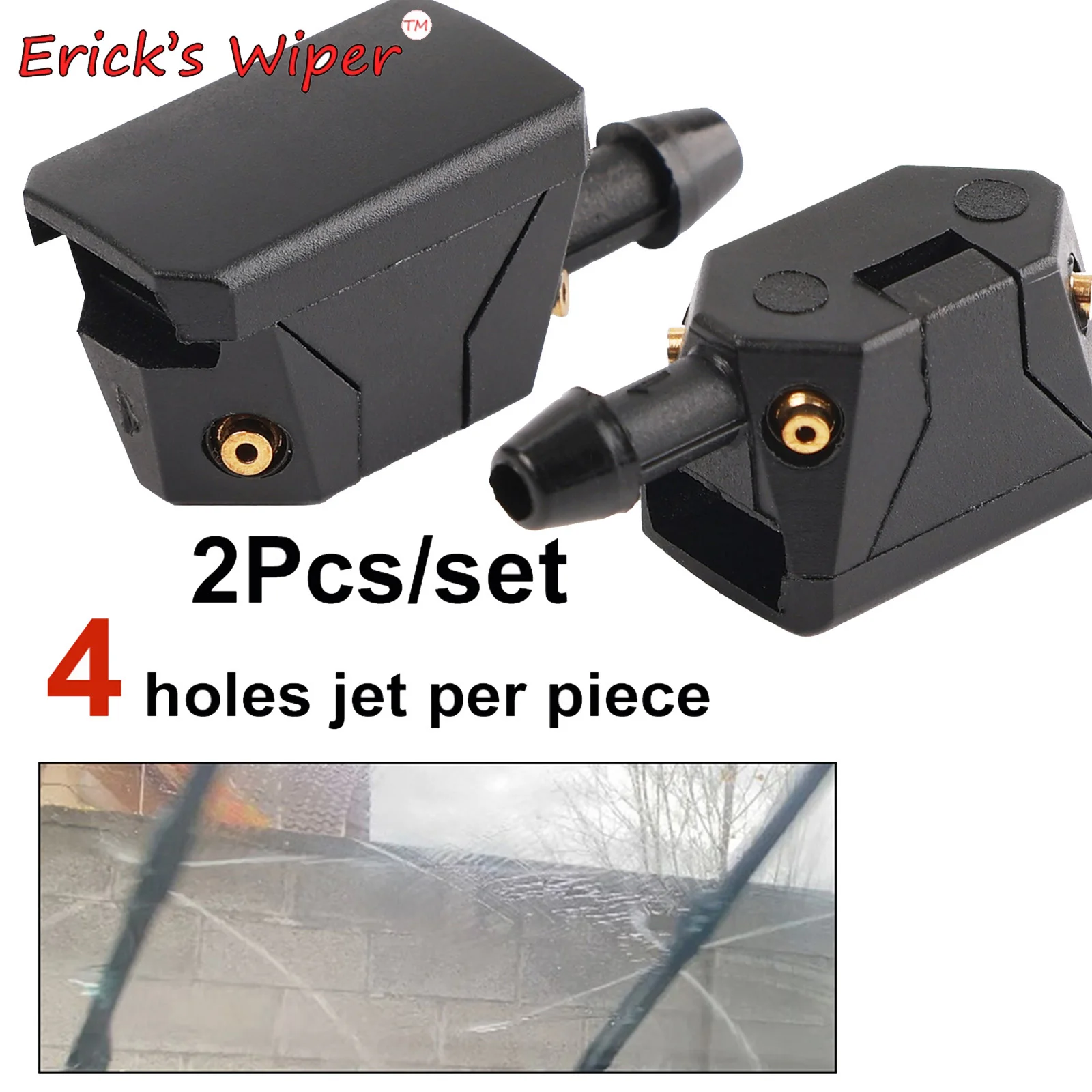 Erick's Wiper Front Windscreen Washer Jet Nozzles 4 Way Jets Ajustable Universal Arm Mounted Onto Wiper Arm Window Part Brush