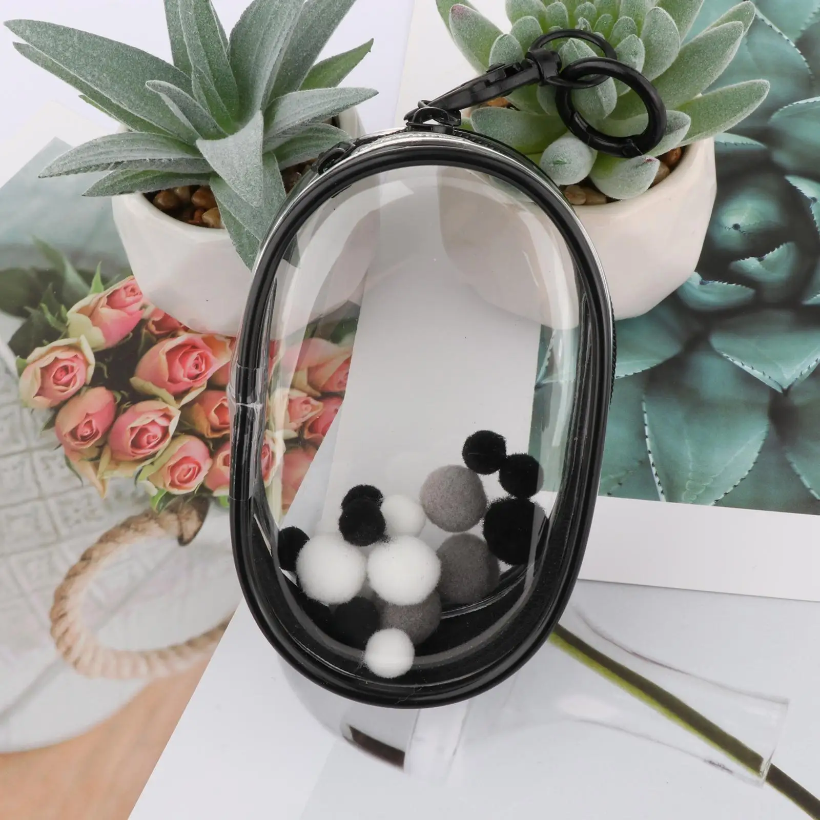 

PVC Small Doll Storage Bag Clear Figure Display Pouch Zipper Dustproof Case for Miniature Dolls Outdoor Use