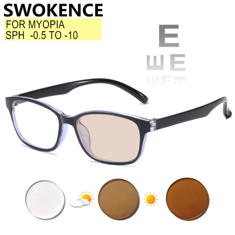 

Очки по рецепту для близорукости от -0,5 до -10, женские и мужские очки с прозрачными или синими светоблокирующими или фотохромными линзами, очки на заказ F557