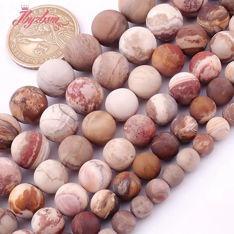 6 8 10 12mm Round Frost Aagte Natural Stone Beads For DIY Beads Accessory Necklace Bracelet Jewelry Making Spacer Strand 15 Inch