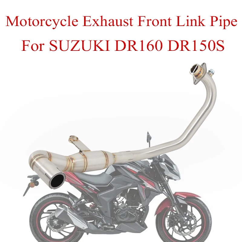 Motorcycle Exhaust Front Link Pipe Slip On For SUZUKI DR160 DR150S 160 150s Moto Escape Stainless Steel System Muffler