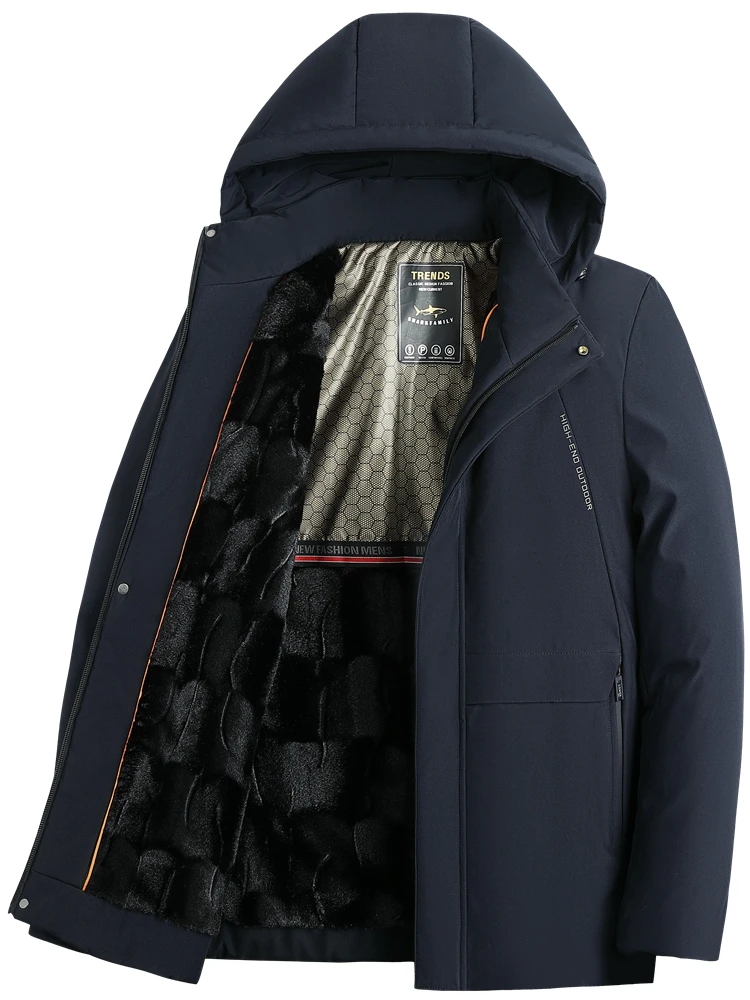 

Men's Thiened Fce Lined Cotton Jaet Winter Warm Outerwear for Middle-Aged And ly Casual Faion Ci Sle Zipper...