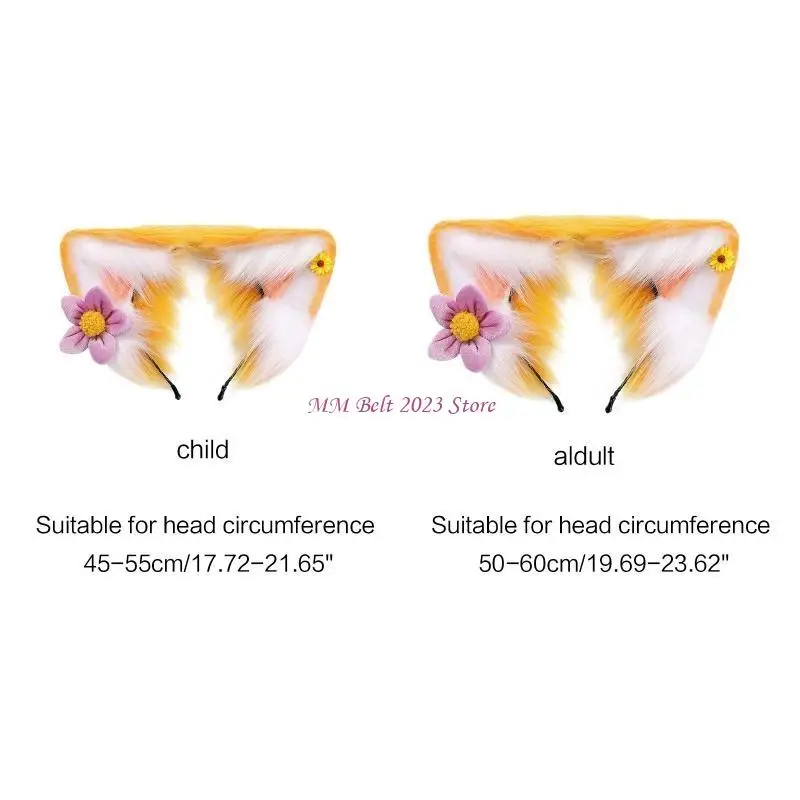 49ME Niedlicher Fuchs Linabell Ohrform Haarband Damen Stirnband Live-Übertragung