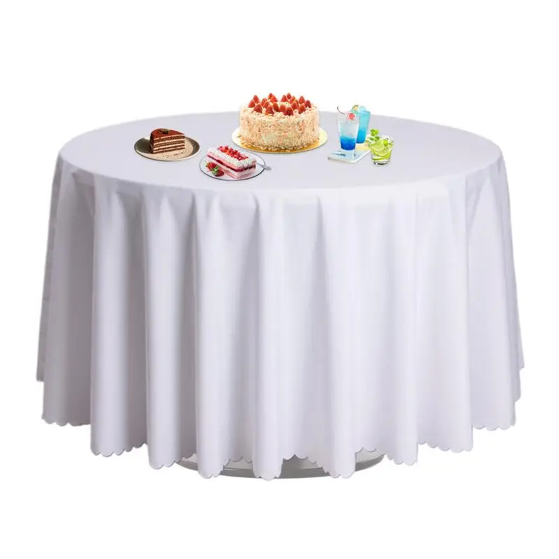 

Cloth Tablecloths Round 63-Inch Solid Color Polyester Table Linens Kitchen Dining Accessories Stain Resistant Buffet Tabletop