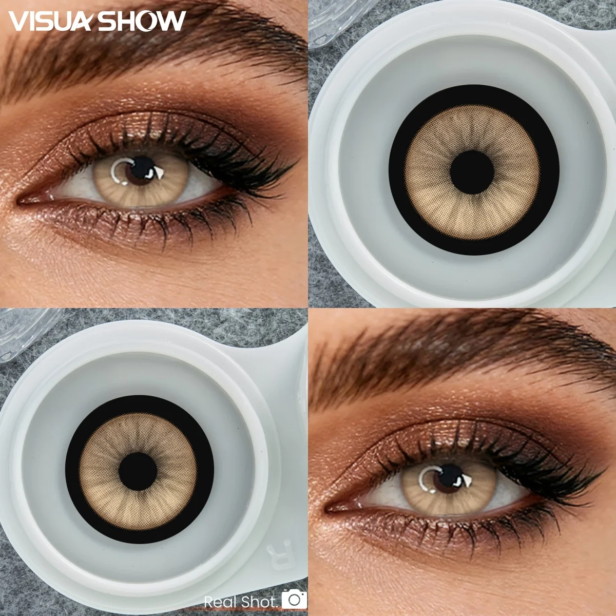 Visuashow Farbige Kontaktlinsen Meteor 2 Stück, Kleine Pupille, Halbjährlich Einweg, Leicht, Glatter Rand, Für Schüler, Tägliches Tragen, Zurück zur Schule, Natürliches aufhellendes Augen-Make-up – Detail 13