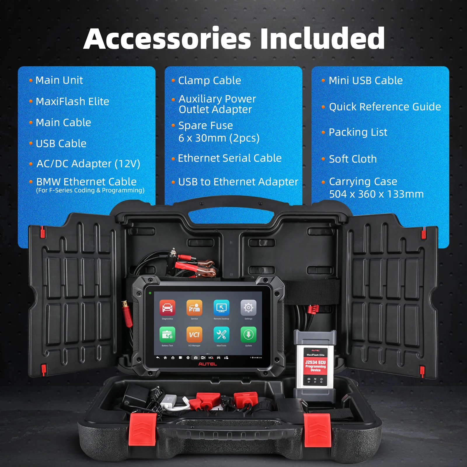 Autel MaxiCOM MK908PRO II أدوات تشخيص السيارات J2534 مبرمج Obd2 الماسح الضوئي ECU برمجة الترميز AutoScan 2.0