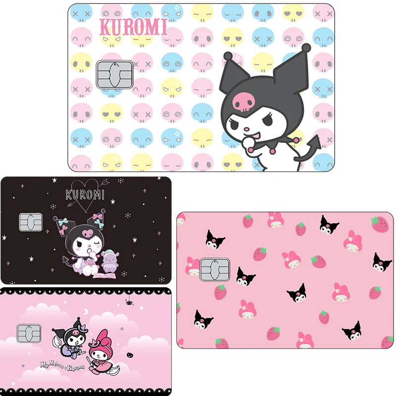 

Kawaii Sanrios Kuromi Credit Debit Card Sticker for Small Chip Cartoon Anime Matte Waterproof Pvc Bank Stickers Film Skin Cover