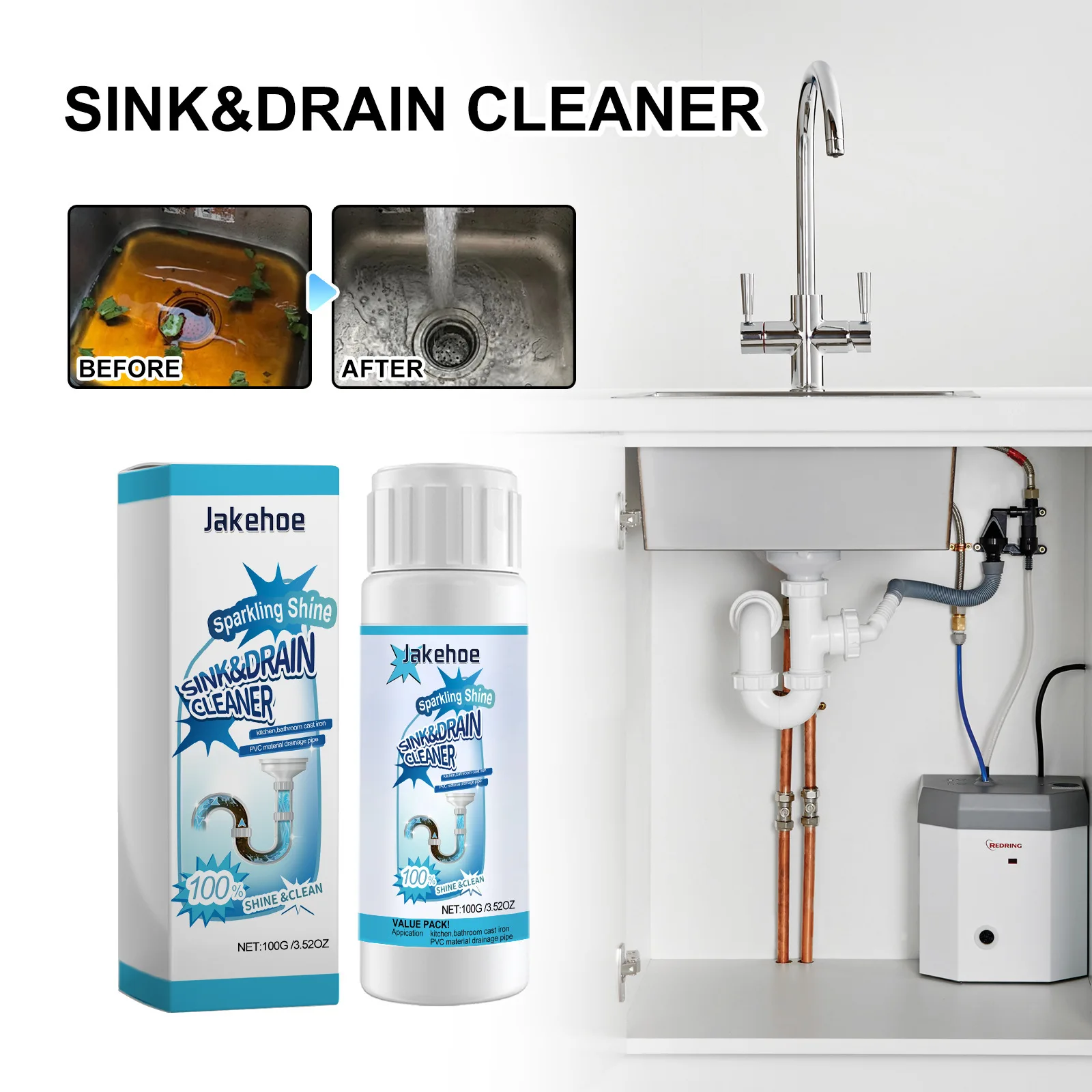 Pipe Dredging Agent Unclog Blocked Pipe Removing Dirt Odor Anti Corrosion Not Damage Pipe Restore Smooth Flow Dredging Agent