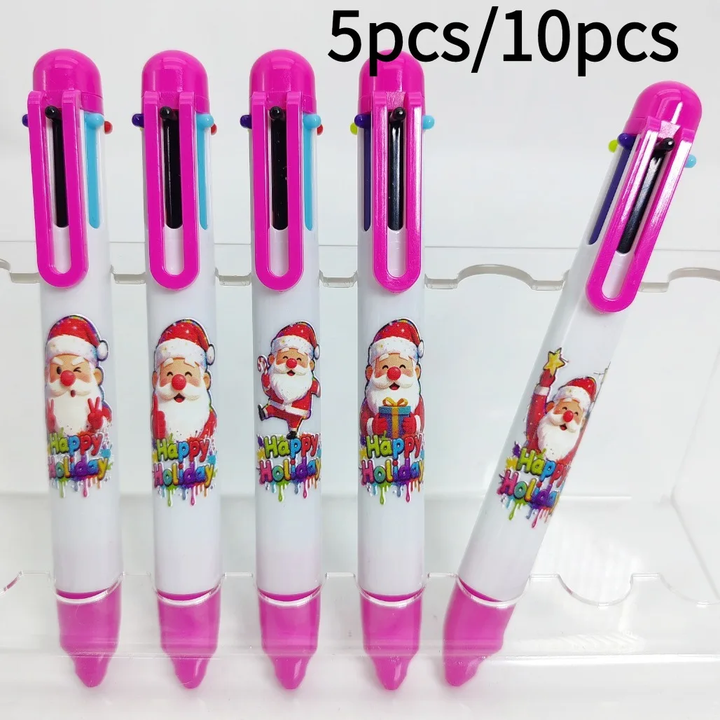 

5pcs/10pcs Creative Santa Claus Theme Gift Pen Student Writing Signature Holiday Gift Preferred Gift