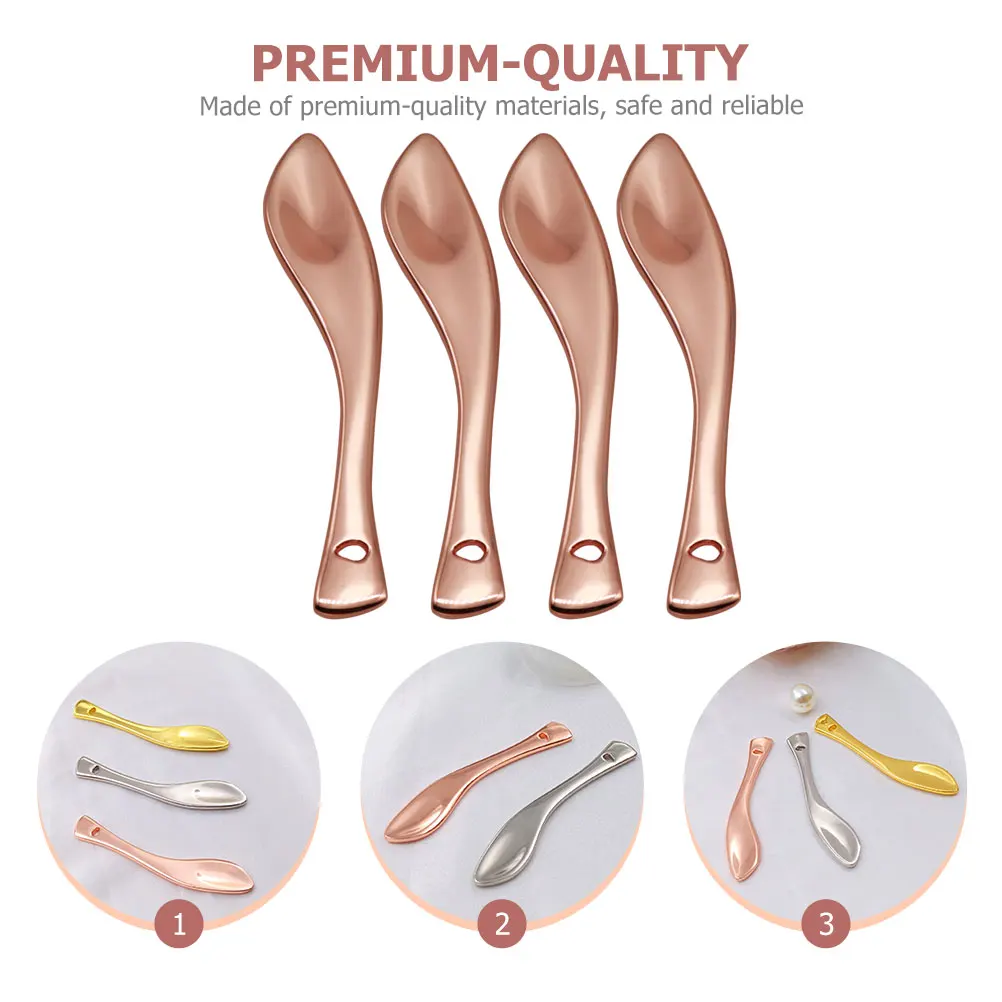 4 قطع من ملعقة كريم العين من الفولاذ المقاوم للصدأ أداة مغرفة كريم الوجه لمستحضرات التجميل وغسول الأساس والعناية بالجسم وأداة توزيع التجميل