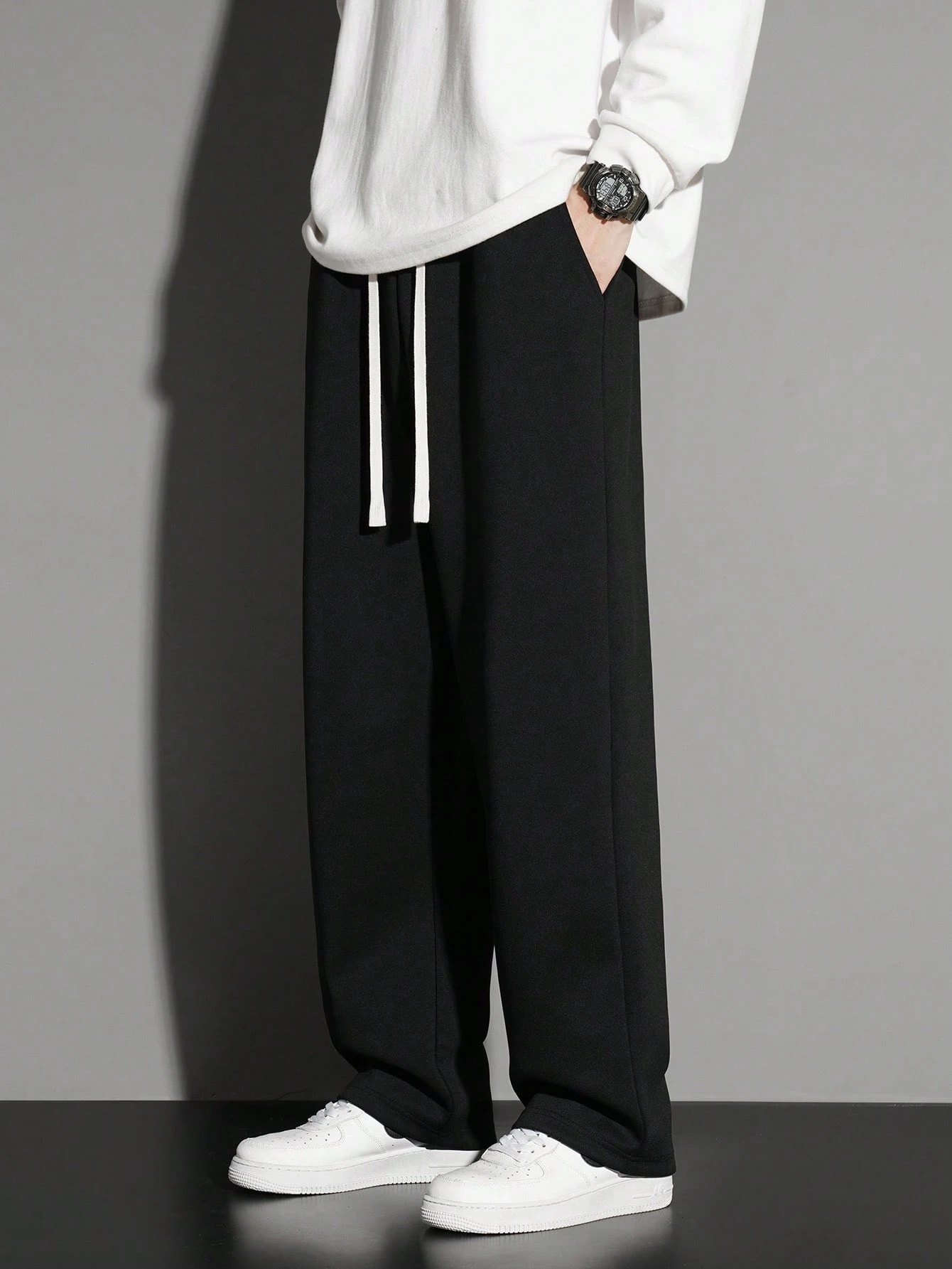 

Простые повседневные однотонные спортивные универсальные мужские и женские повседневные брюки, высококачественные спортивные брюки, мешковатые брюки