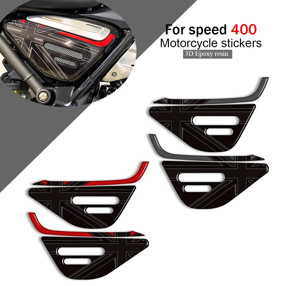 

For Triumph speed 400 2024-2025 3D Fuel Tank Pad Sticker Set Gas Oil Protection Decals Waterproof