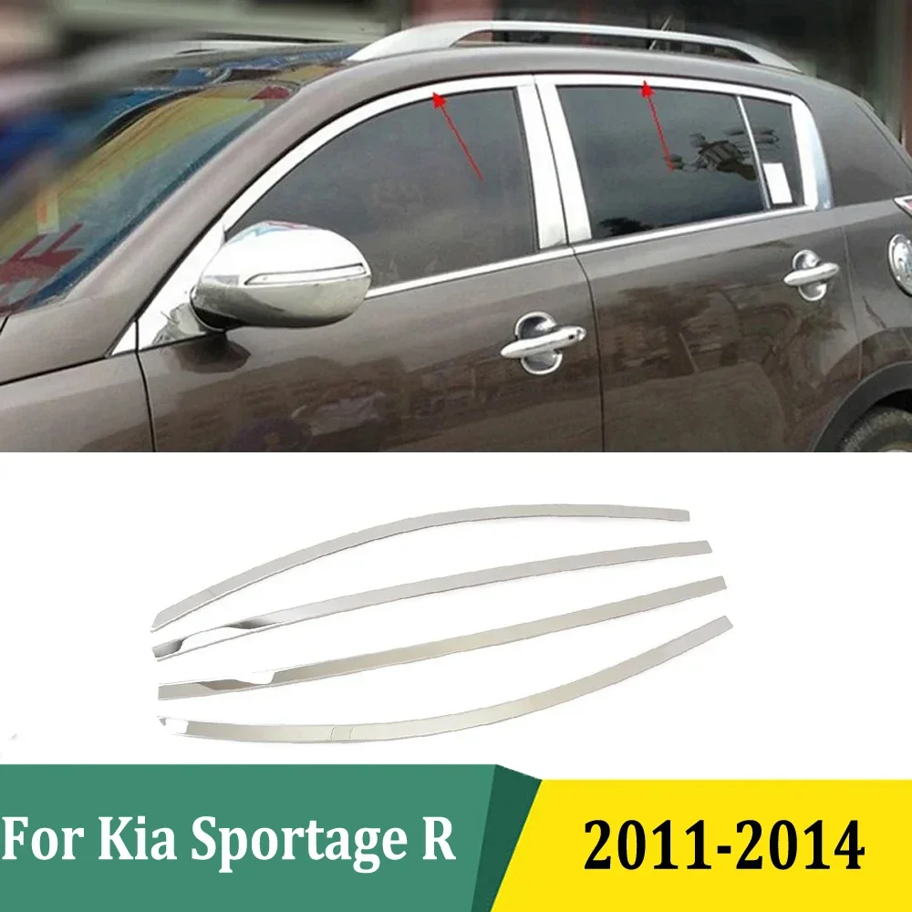 

For Kia Sportage R 2011 2012 2013 2014 Window Upper Frame Protector Cover Trim Car Decoration Accessories Stainless Steel