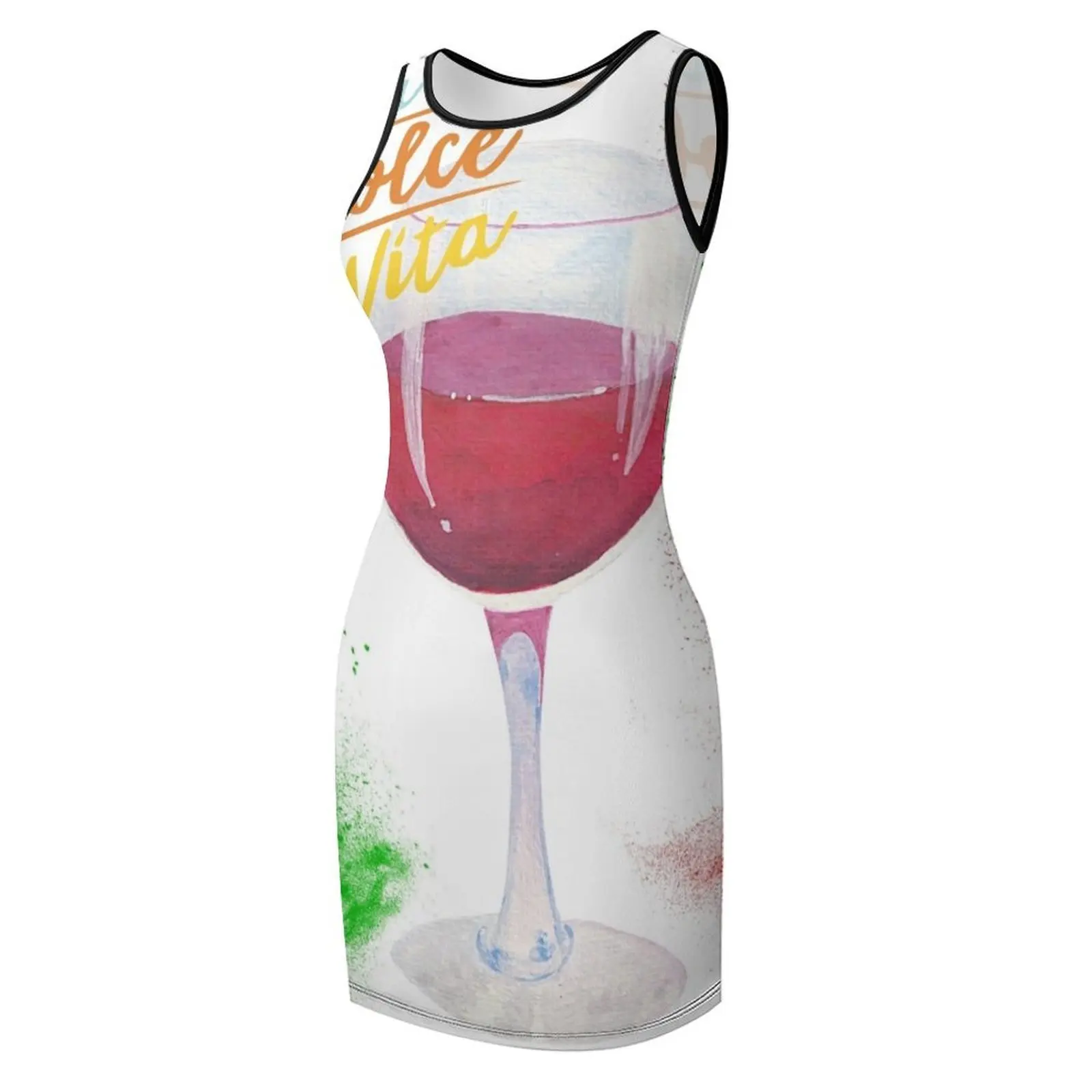 ITALIA LA DOLCE VITA T-SHIRT Sleeveless Sundress womans clothing evening dresses women Women's clothing