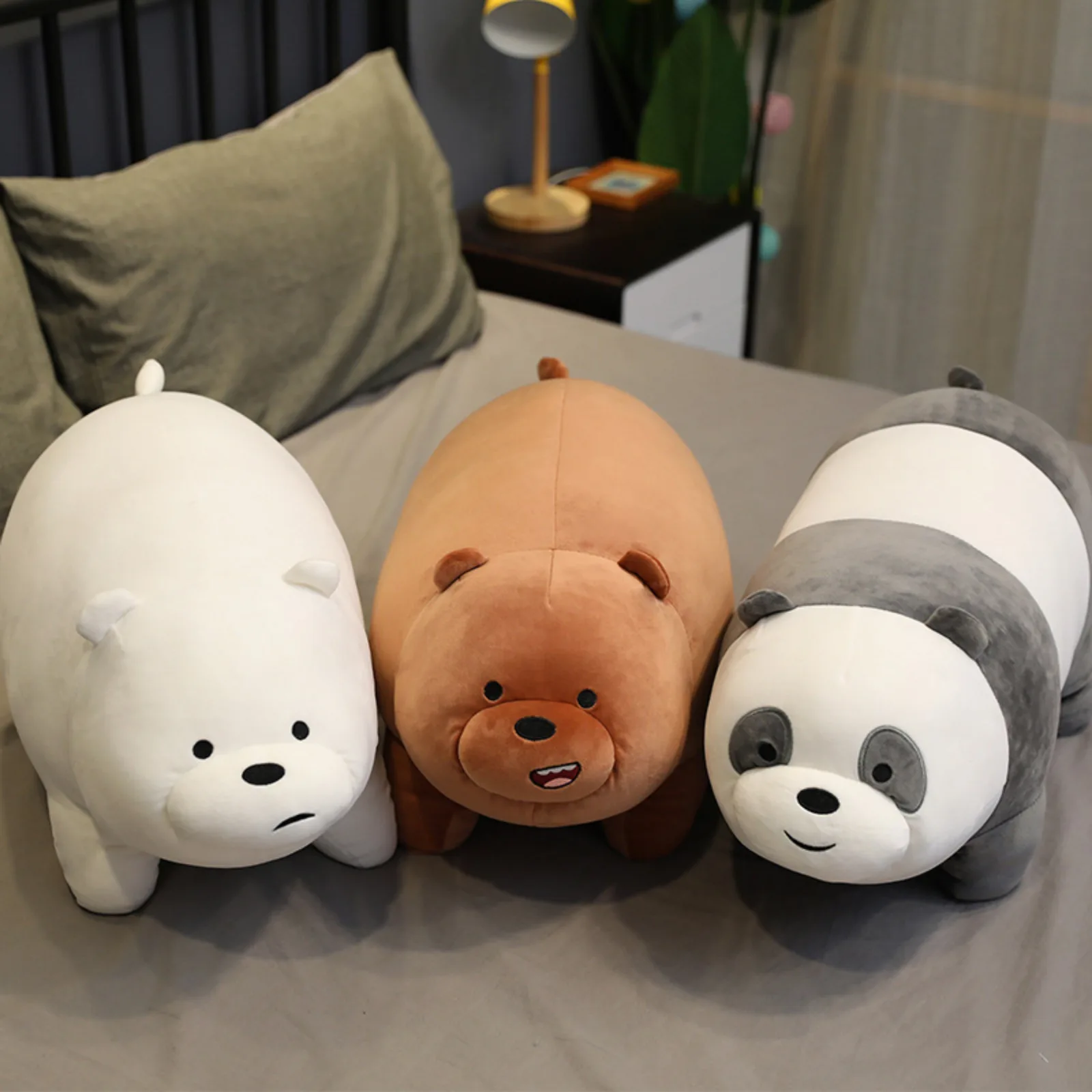 3/6 piezas de tres muñecos de osos lindos, oso blanco súper suave, oso marrón, juguetes de peluche de panda, regalos de Navidad, Año Nuevo