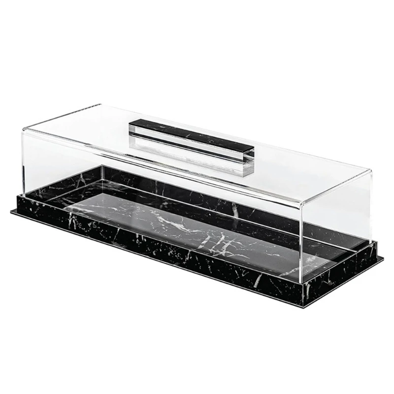 Acrylic Rectangular Cake Display Container Fashion Cake Tray with Cover