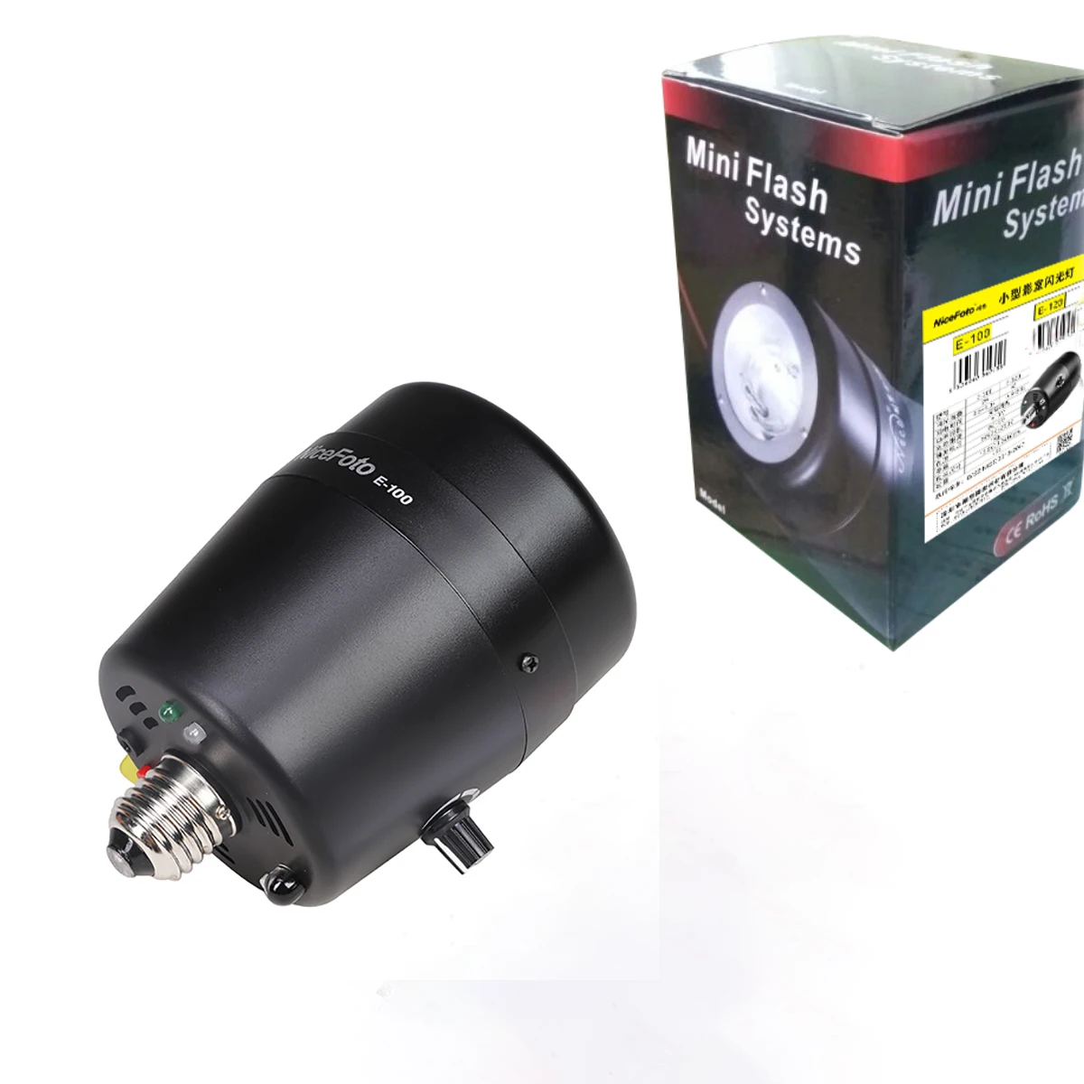 NiceFoto E-100 Peralatan Lampu Flash Kamera Studio dengan dudukan bohlam E27 Pemicu Flash Nirkabel untuk Lampu Isi Fotografi