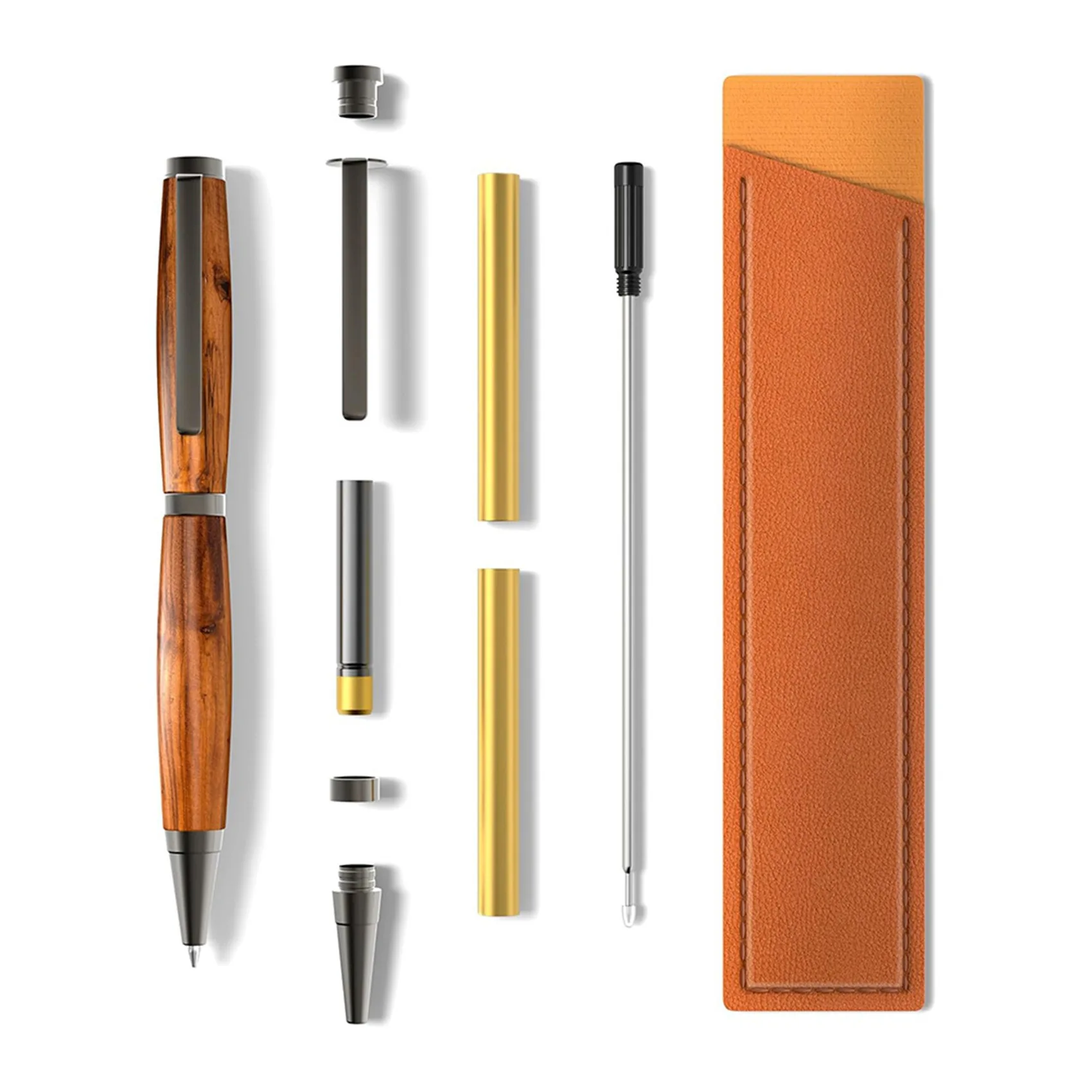 AT63-Pen Kits For Woodturning 20 Pack 20 Pen With Black Ink Ballpoint Craft Slimline Rollerball Turning Supplies Twist Set