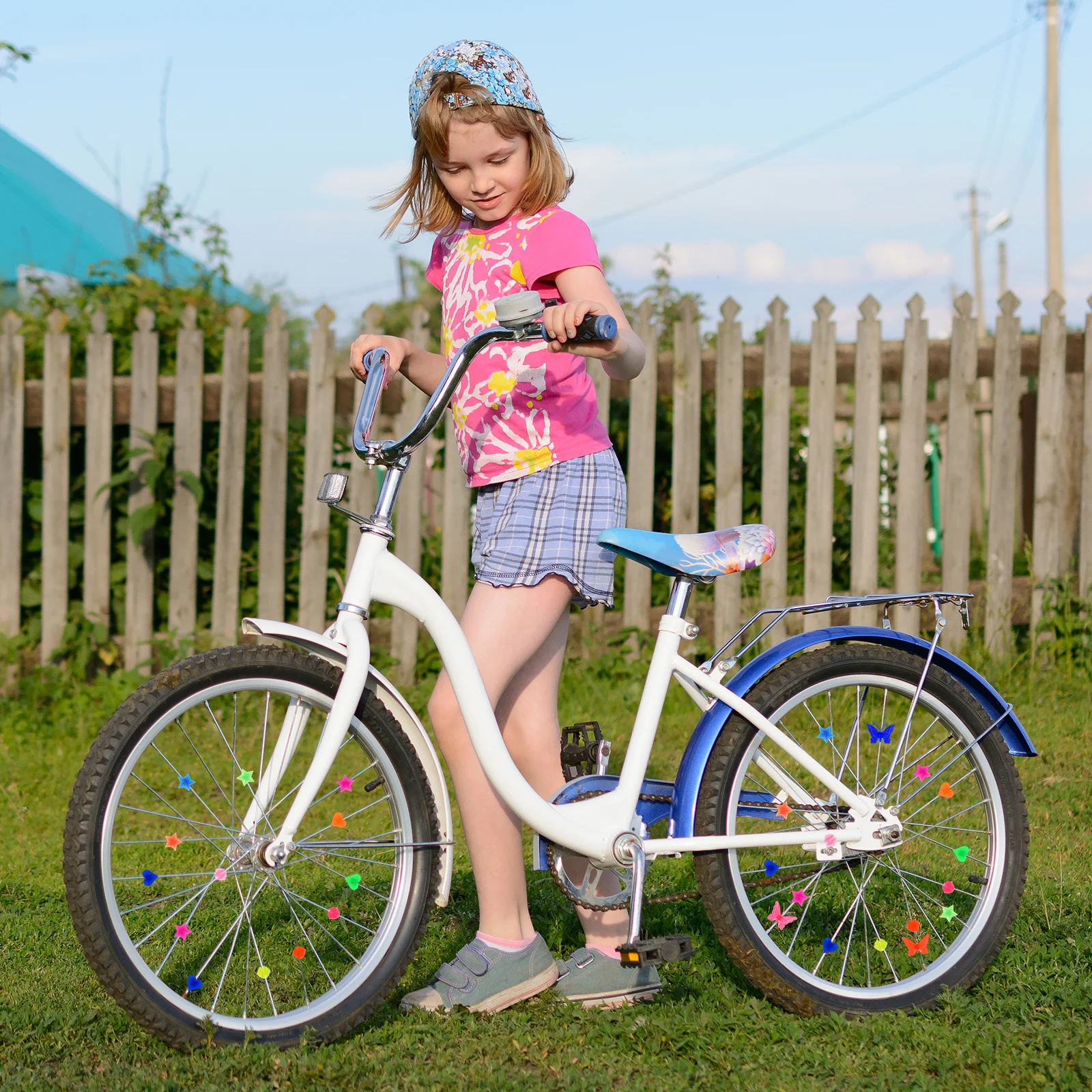 

252pcs Children Bike Decoration Star Heart Butterfly Spoke Beads For Kids Bicycle Decor Accessories Glow In The Dark