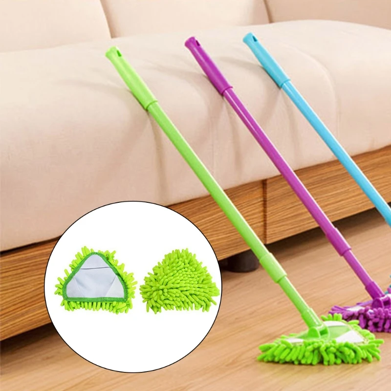 null Multi-Purpose Triangular Mop Heads Mini Brush Head Replacement Rotatable Adjustable Home Wall Ceiling Floor Cleaning Mop