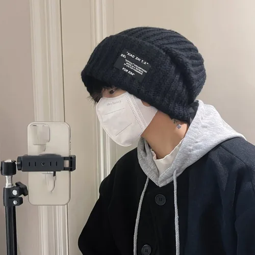 남녀공용 소프트 니트 모자, 캐주얼 겨울 따뜻한 스키 모자, 단색 슬루시 보넷 모자, 패션